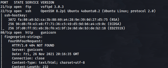 nmap results